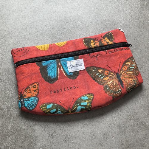 Pochette amovible " collection papillons " rouge n°1