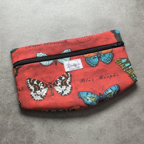 Pochette amovible " collection papillons " rouge n°2