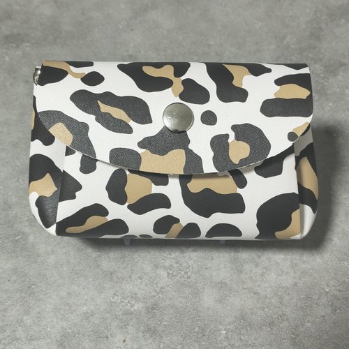 Porte monnaie à soufflets simili cuir '' panthère ''