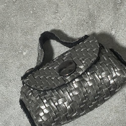 Accessoires mini sac gris texturé