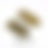 Support cabochon pendentif ovale 40x30mm, forme hibou, bronze antique x1- 30x40-3