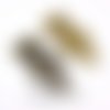 Support cabochon pendentif ovale 40x30mm, forme hibou, bronze antique x1- 30x40-4