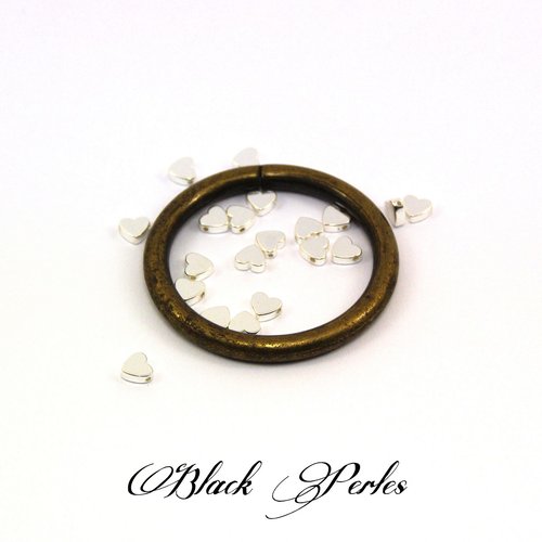 Perle hématite coeur 5 mm x 6 mm argent 10 pièces - pmh5