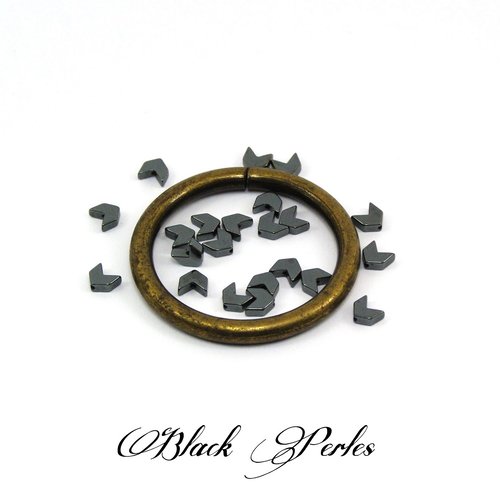 Perle hématite v 5 mm x 6 mm gris noir 10 pièces - pmh6