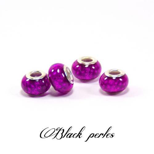 Perle style pandora à grand trou 5mm, petits losanges, acrylique, violette claire- a37 