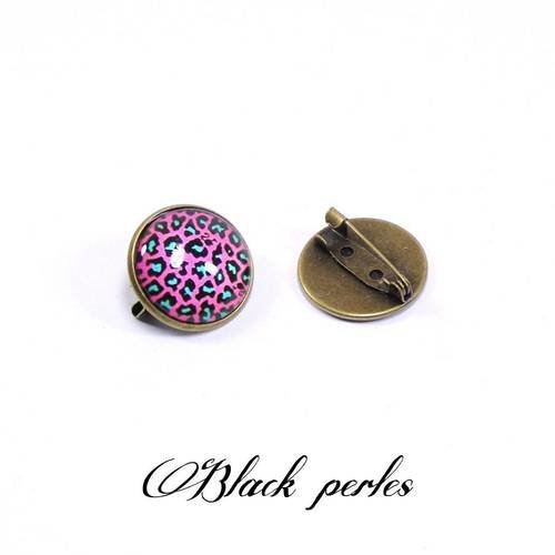 Broche support cabochon rond 20mm, bronze antique x1- 99 