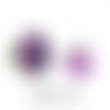 Cabochon ovale 25x18mm, en acrylique, à coller, violet x1