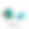 Cabochon ovale 25x18mm à coller, en pierre semi-précieuse howlite, turquoise x1