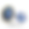Cabochon camé ovale 25x18mm, en acrylique, à coller, bleu foncé x1
