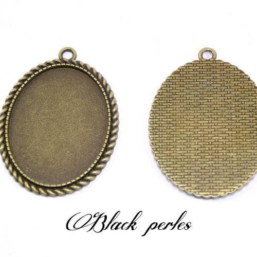 Support cabochon pendentif ovale 40x30mm x1- 271 