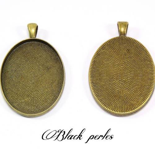 Support cabochon pendentif ovale 40x30mm x1- 367 