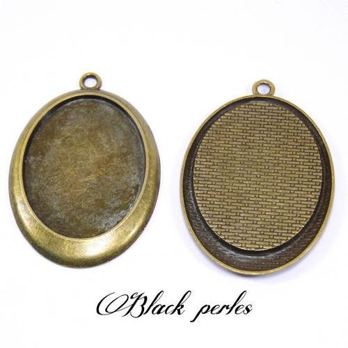Support cabochon pendentif ovale 40x30mm x1- 371 