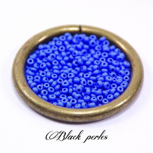 Perle de rocaille ronde 2,6mm, bleue, 4g - prr10 