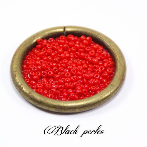 Perle de rocaille ronde 2,6mm, rouge, 5g - prr2 