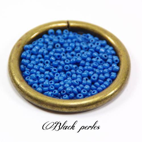 Perle de rocaille ronde 2,6mm, bleue moyen, 4g  - prr9 