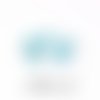 Perle à facettes transparente, turquoise x5- pf17