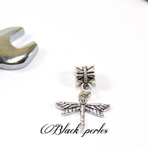 Perle style pandora, pendentif charm libellule- p25 