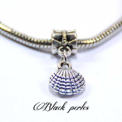 Perle style pandora, pendentif charm breloque coquillage- p26 