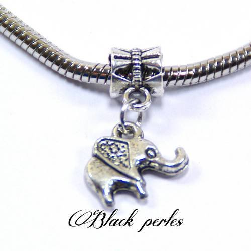 Perle style pandora pendentif charm éléphant- p38 