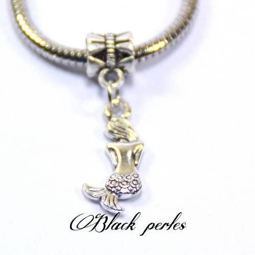Perle style pandora pendentif charm sirène- p47 