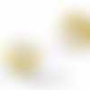 Perle charm style pandora, jaune à facettes en verre et métal - m82 