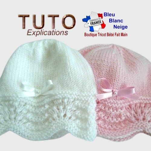 Tuto tu-006 – 1 mois - fiche tricot bébé, explications, bb, bonnet, modele fait main, tuto layette bebe