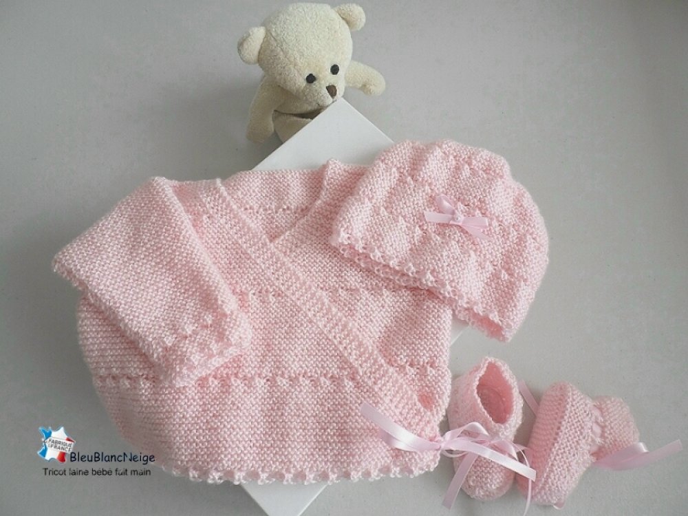 Brassière en laine bébé pour trousseau de naissance - Le Rire des Anges