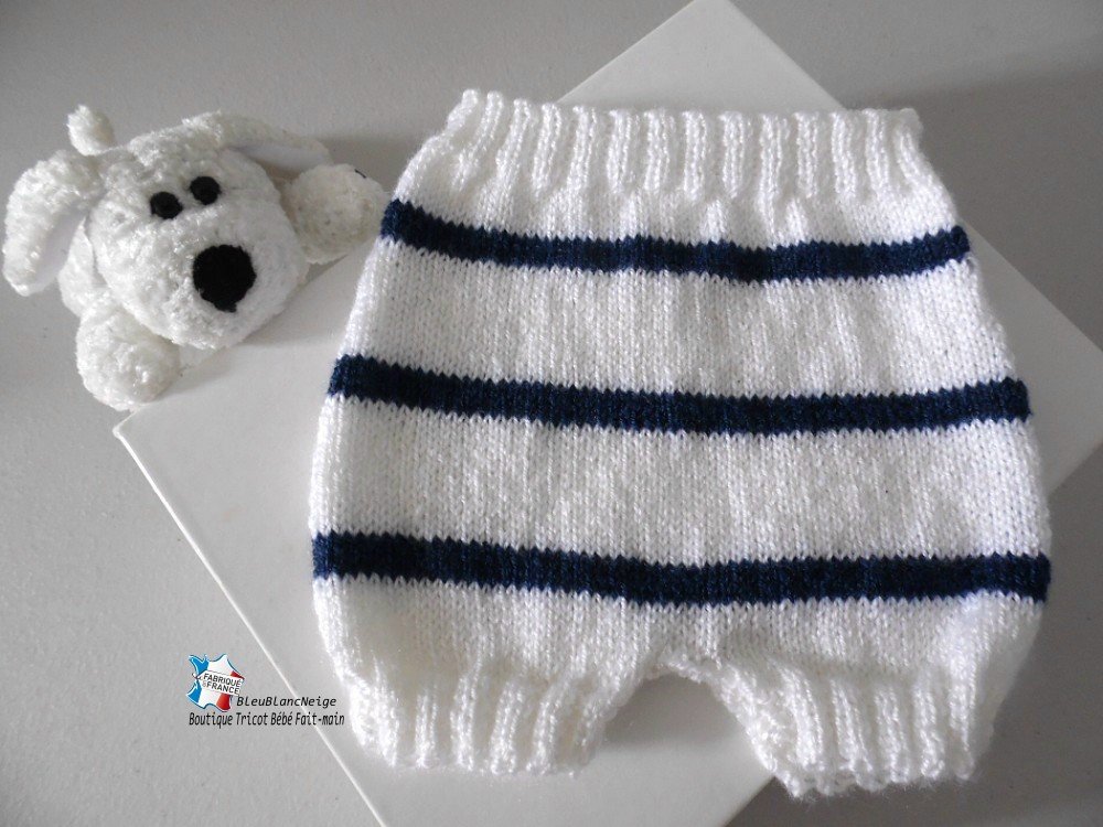 Cache culotte enfant bloomer blanc à coeurs 2-3 ans : par