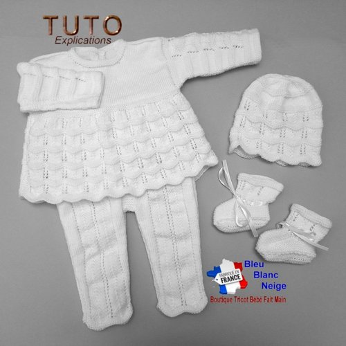Tu-228 - 1 mois, patron tricot bébé layette pdf, modèle en français à tricoter, explications en français bb