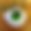 Pendentif vert en verre fusionné fait à la main avec collier