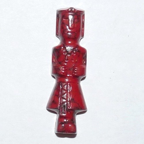 Cabochon rouge personnage tribal ethnique tiki breloque totem incas pour création de bijoux collage