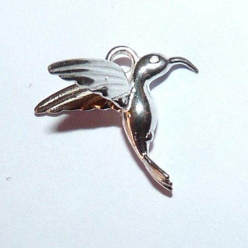 2 pendentifs colibri breloque oiseau en argent 925 pour création de bijoux