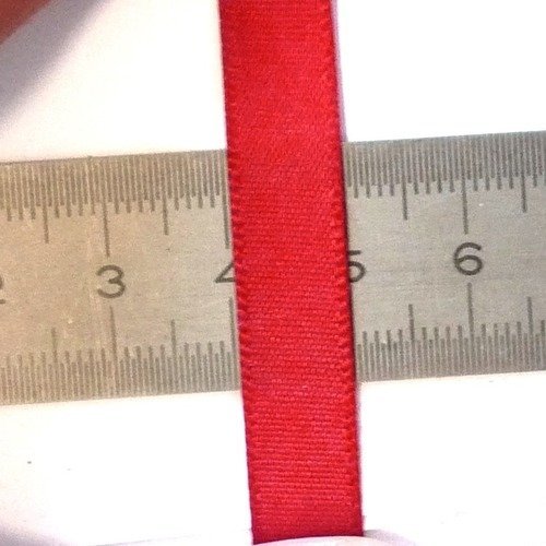 100 m ruban rouge satiné 1 cm de large pour création couture mercerie