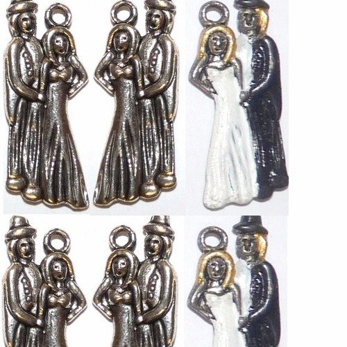 11 pendentifs couple de mariés breloques cérémonie de mariage pour création de bijoux amour saint valentin romantique