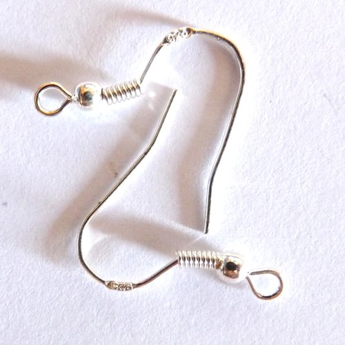 4 paires de boucles d'oreilles en argent 925 crochets support base pour création de bijoux
