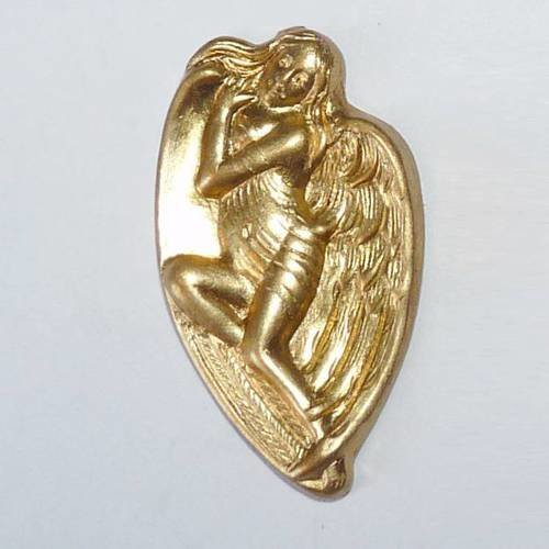 Cabochon ange élément décoratif vintage en laiton doré baroque pour création de bijoux pour coller décorer