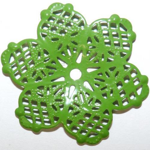 Connecteur vert pendentif filigrane ajouré pour création de bijoux