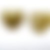 2 cabochons cœur doré vintage feuille de palmier élément décoratif vintage art déco baroque pour création de bijoux collages