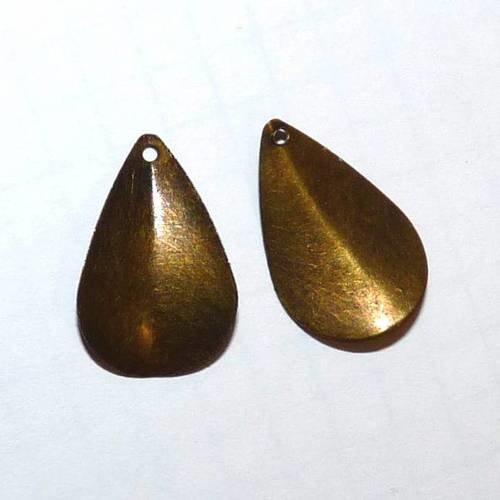 4 pendentifs feuille languette goutte breloque pour création de bijoux