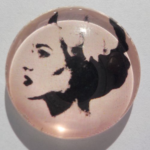 Cabochon de verre femme, rond, 20 mm