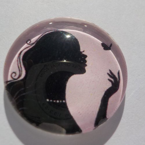 Cabochon de verre rond, femme, 20 mm,
