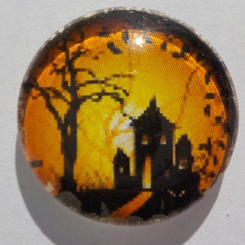 Cabochon de verre maison hantée de halloween