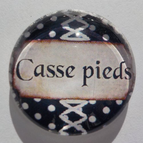 Cabochon de verre, 20 mm, avec son image casse pieds
