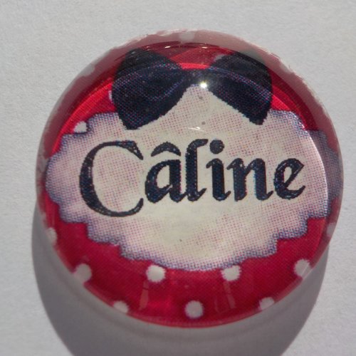 Cabochon avec sa photo d'écritures câline, rond, 20 mm,
