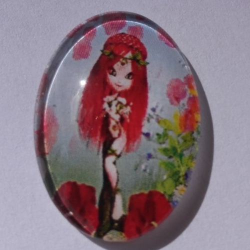 Cabochon de verre ovale 18x25 mm de fée