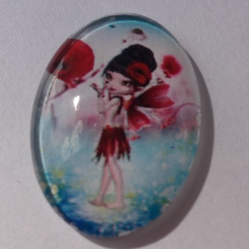 Cabochon de verre ovale 18x25 mm de fée