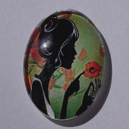 Cabochon de verre ovale 18x25 mm de fée