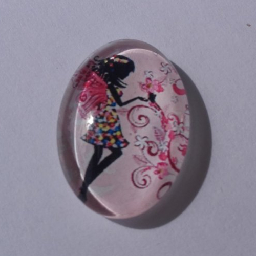 Cabochon de verre ovale 18x25 mm de fée