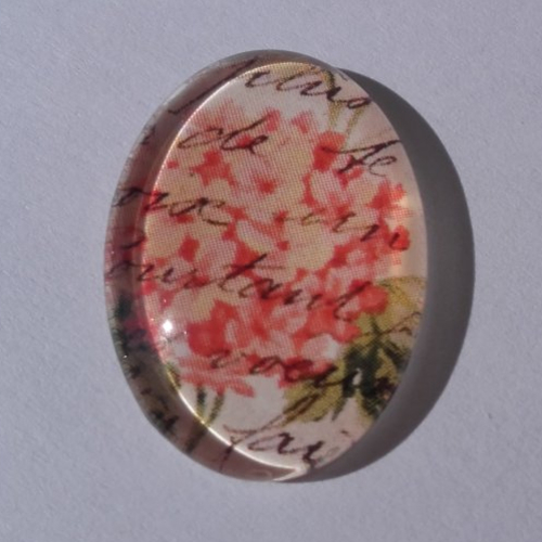 Cabochon de verre ovale 18x25 mm de fleur