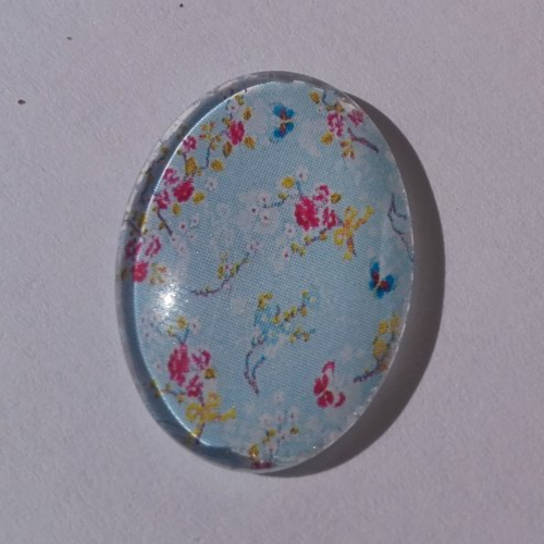 Cabochon de verre ovale 18x25 mm de fleur